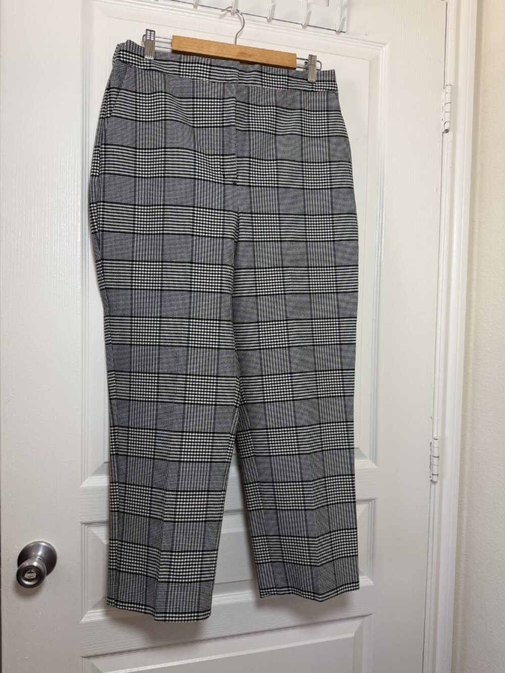 NWT Express Editor Super High Rise Straight Ankle Pants Glen Plaid 14